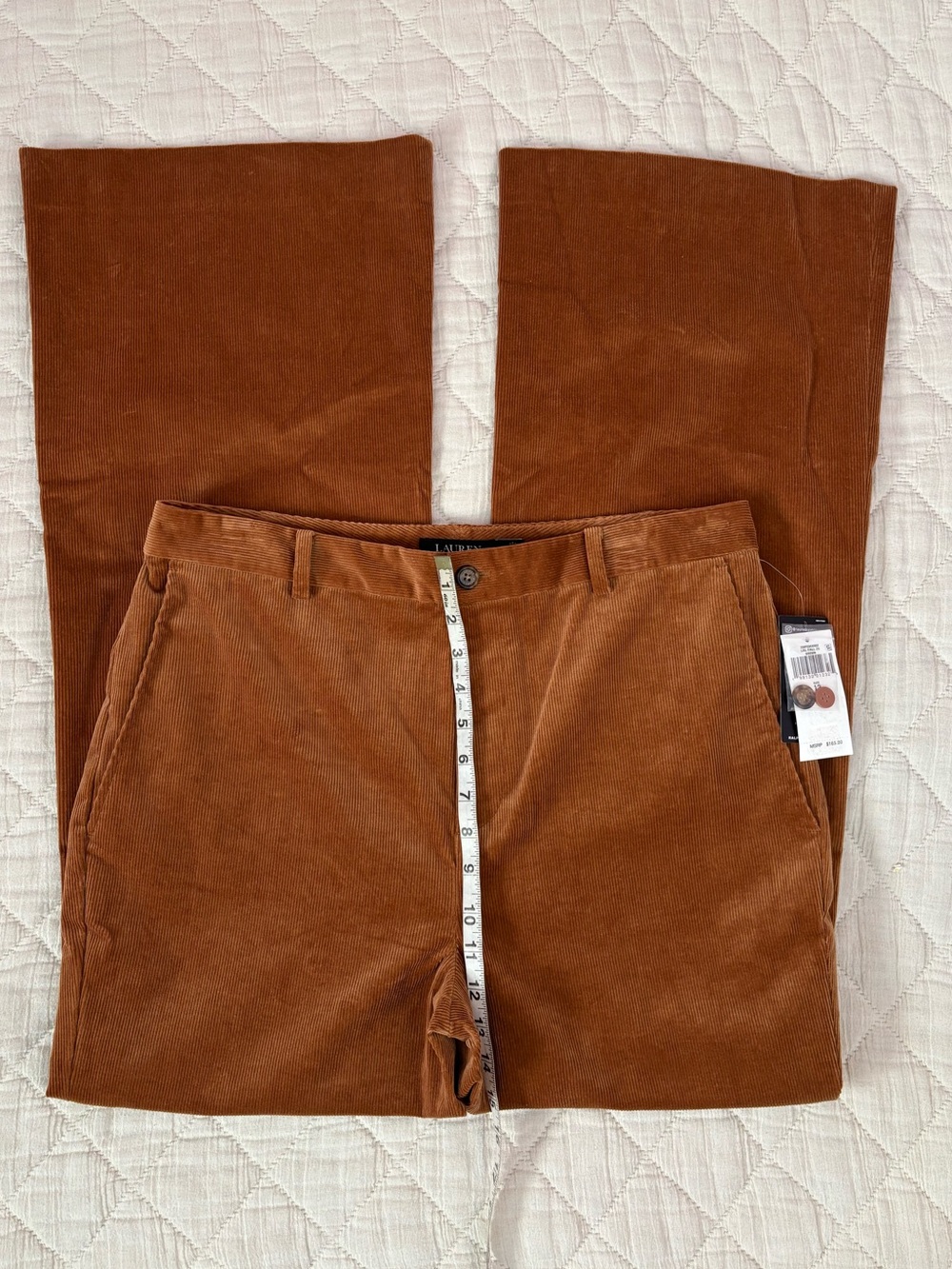 Ralph Lauren High Rise Corduroy Flare Jeans Sz 12 NWT - - Picture 6 of 11